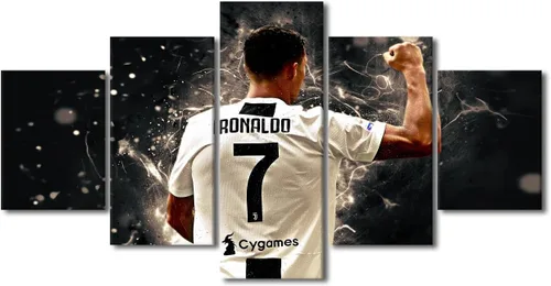 Vista 49 de TUMOVO Lienzo decorativo para pared, cuadro de Cristiano Ronaldo, cuadros de club de fútbol, impresiones en lienzo, póster de arte de pared, arte