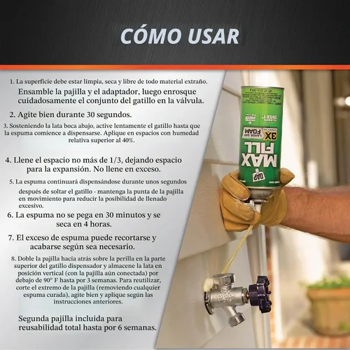 Vista 3 de Touch 'n Foam 4001031212, sellador MaxFill de expansión máxima