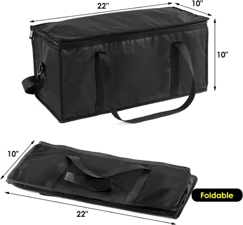 Vista 3 de Paquete de 3 bolsas aisladas para entrega de alimentos, bolsas de compras aisladas de 22 x 10 x 10 pulgadas para alimentos congelados, parte