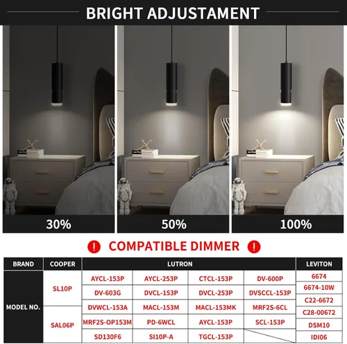 Vista 4 de OKELI Luz Colgante, Luminaria de Luces Colgantes Negras Modernas, Iluminación Colgante LED Única de 3-CCT para Isla de Cocina, 20W