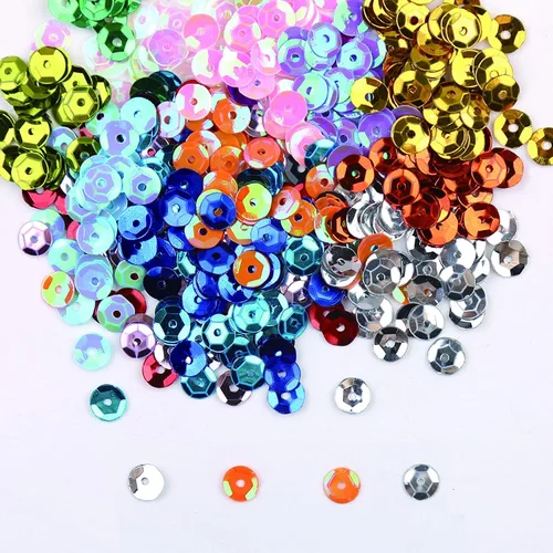 Vista 3 de DIYASY 45000 mini lentejuelas de 0.157 in para manualidades – 24 colores redondos de lentejuelas bordadas con agujero