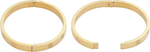 Vista 4 de My Daily Styles Pulsera de acero inoxidable con bisagras CZ para mujer, tamaño 7 pulgadas