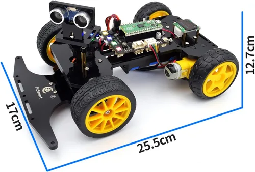 Vista 7 de Adeept Kit de coche inteligente compatible con Raspberry Pi Pico, seguimiento de línea, evitación de obstáculos, luz colorida, DIY STEM IR control