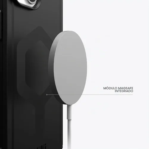 Vista 4 de URBAN ARMOR GEAR UAG Funda compatible con iPhone 15 de 6.1 pulgadas, Essential Armor negro, imán integrado compatible con carga MagSafe, funda