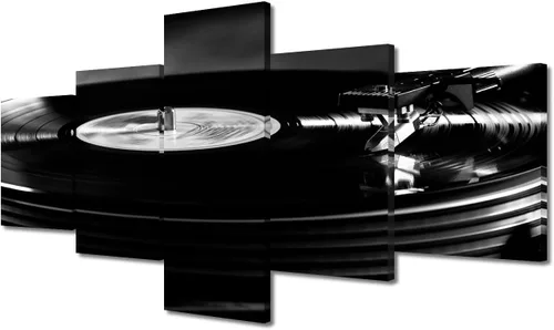 Vista 24 de Lienzo decorativo para pared, diseño de DJ Music Mixes the Track HD impreso en pinturas, 5 piezas de imágenes abstractas para sala de estar, obra