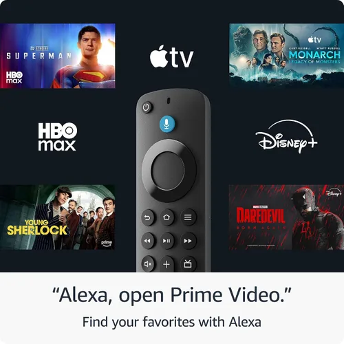 Vista 3 de Control remoto por voz Alexa de Amazon Fire TV (modelo más reciente) con controles de TV. Requiere un dispositivo Fire TV compatible