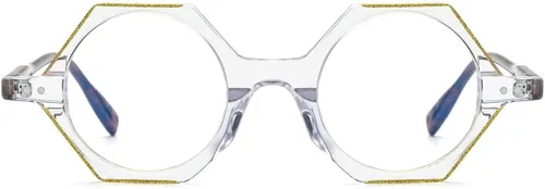 Vista 3 de HEPIDEM Marco de gafas de acetato de polvo para mujer, gafas ópticas de polígono vintage