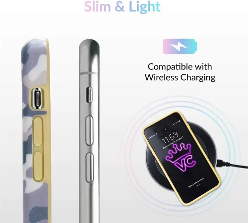 Vista 6 de Velvet Caviar - Funda protectora de gran calidad para perchone 8 y iPhone 7, Camuflaje desnudo