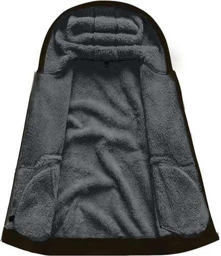 Vista 4 de Sudaderas grandes y altas para hombres con cremallera completa con bolsillos de manga larga grandes y altos pesados con cremallera para hombres