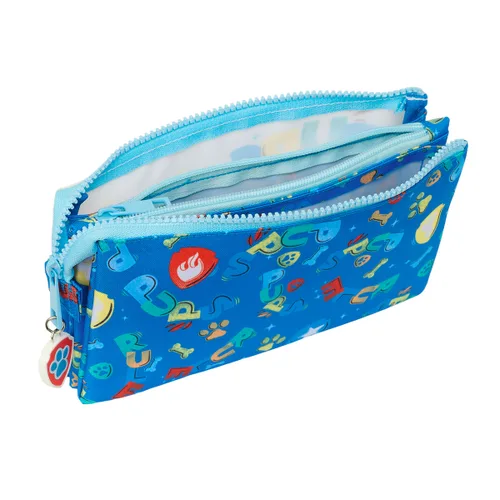 Vista 3 de Portatodo Triple The Paw Patrol Pups rule Azul 22 x 12 x 3 cm