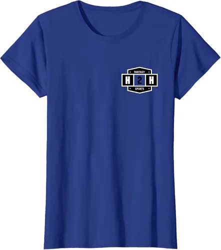 Vista 44 de H2H Fantasía Deportes bolsillo logotipo playera, Césped Azul Pastel
