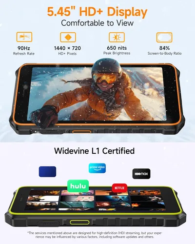 Vista 5 de Ulefone RugKing 2 Pro - Teléfono resistente, 8 (4+4) GB+128 GB Octa-Core, 4500 mAh, teléfono impermeable Android 15, pantalla HD+ Corning Gorilla