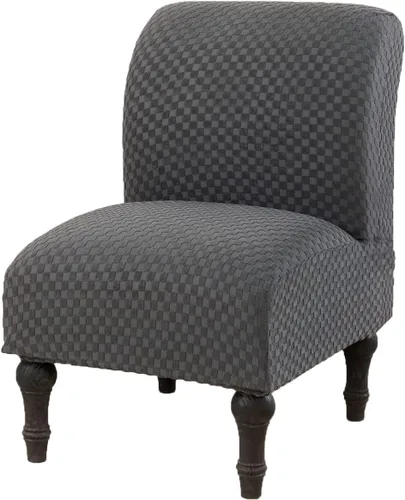 Vista 10 de GULI Funda para silla sin reposabrazos, funda de terciopelo elástico para silla de comedor, funda extraíble para silla con respaldo de ala y fundas