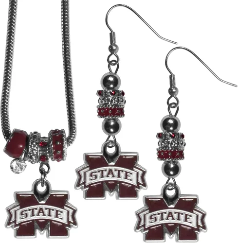 Vista 5 de Siskiyou Sports NCAA womens Euro Bead Earrings and Necklace Set