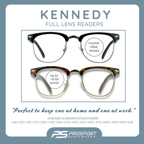 Vista 2 de proSPORT Gafas de lectura con montura de cuerno, vintage, clásicas, semi sin montura para hombres y mujeres, 2 pares combinados
