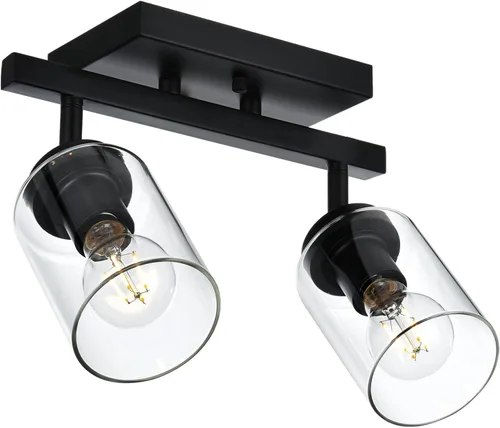 Vista 10 de Lámpara de tocador de 4 luces para baño en acabado de níquel cepillado, lámpara clásica con cabezal de luz giratoria, lámpara de techo de metal
