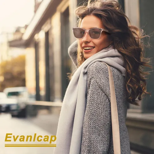 Vista 2 de EVANLCAP Lentes de sol para mujer, lentes de sol de moda de ojo de gato, rectángulos, rayos UV, para hombre