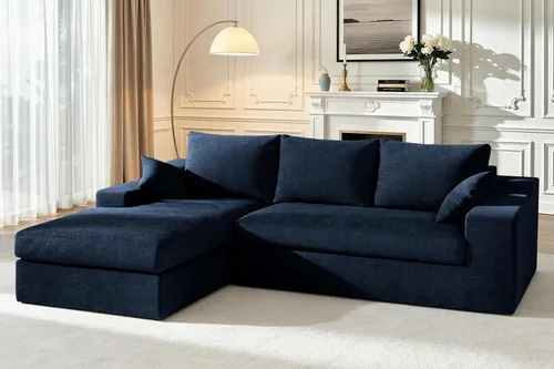 Vista 14 de HABUTWAY Sofá modular modular de 101 pulgadas con asiento profundo, moderno sofá convertible en forma de L, sofá tapizado con diván para sala