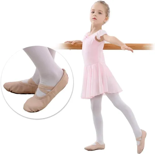 Vista 8 de Stelle Zapatos de ballet para niñas Zapatillas de ballet para niños pequeños Zapatillas de cuero suave para niños Zapatos de baile para niños