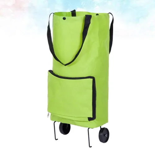 Vista 5 de Carrito de compras plegable con ruedas, carrito de comestibles plegable sobre ruedas, carrito de compras, bolsa de compras extensible con ruedas