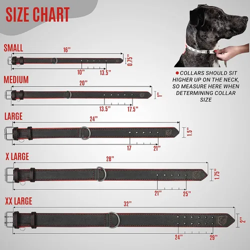 Vista 8 de Riparo - Juego de collar y correa de cuero para perro, correa de perro de doble asa de 6 pies x 3/4 pulgadas y collar ancho resistente para perros