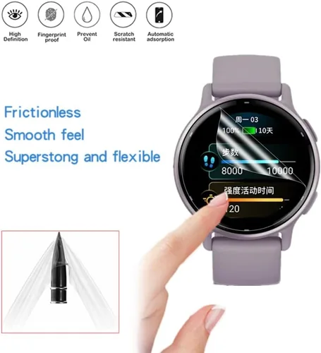 Vista 6 de Protector de pantalla compatible con Garmin vívoactive 6/vívoactive 5, película protectora invisible de cobertura completa de TPU HD (6 unidades)