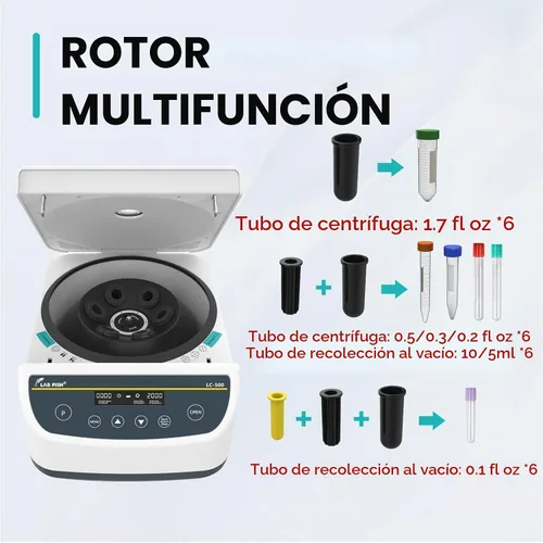 Vista 3 de Máquina centrífuga de laboratorio LAB FISH 2ml/5ml/10ml/15ml/50ml Tubos de prueba de laboratorio Control de baja velocidad 500-4000r/min, Máx
