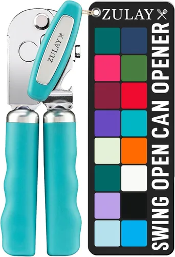 Vista 50 de Zulay Kitchen Abrelatas manual de acero inoxidable resistente con abridor de botellas, abrelatas manual a prueba de óxido con perilla giratoria