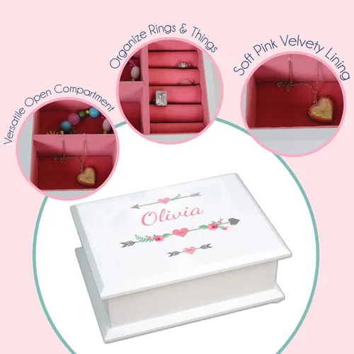 Vista 4 de My Bambino Joyero personalizado con tapa de elevación de bailarina