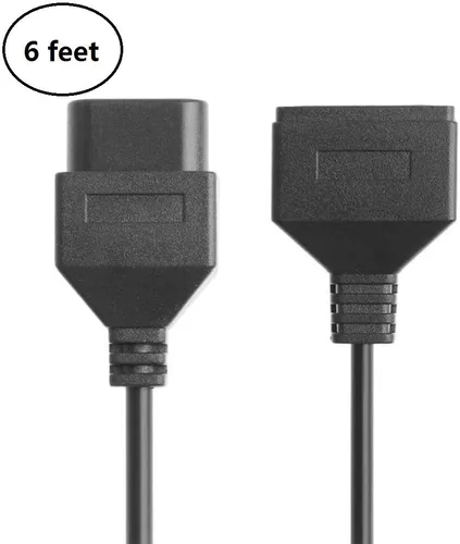 Vista 8 de Paquete de 2 cables de extensión para mando original Nintendo NES 7P, 5.9ft, color negro