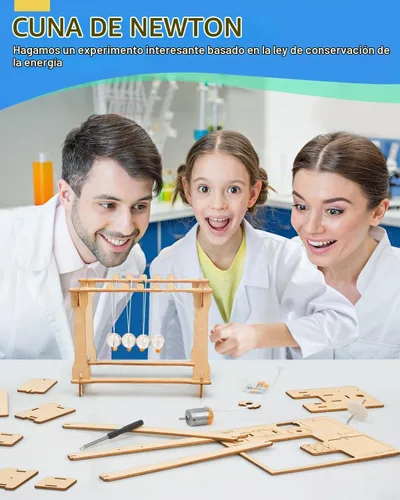 Vista 5 de Poraxy Juego de 5 kits de ciencia STEM para niños de 8 a 12 años, proyectos STEM de construcción de madera de 8 a 10, rompecabezas 3D