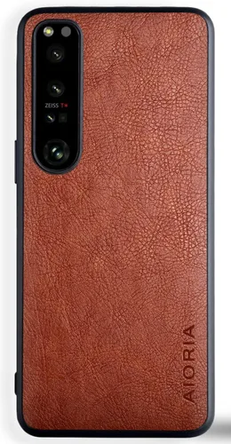 Vista 3 de AIORIA Funda protectora completa para Sony Xperia 1 IV, 6.5 pulgadas Premium PU Leather Cover Retro Business Design Full Protective Case para Sony