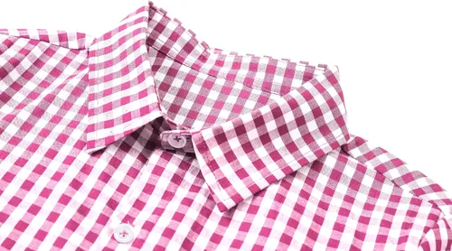 Vista 3 de Cromoncent Camisa casual de manga corta con botones a cuadros de búfalo para hombre