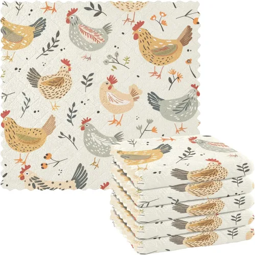 Vista 22 de Autumn Poppy Flowers06 - Juego de 6 paños de limpieza de microfibra para autos, máquina súper absorbente