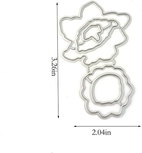 Vista 2 de Juego de sellos y troqueles de flores para hacer tarjetas, sellos transparentes y troqueles de corte de metal para álbumes de recortes, suministros