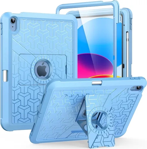 Vista 26 de MoKo Funda para iPad (A16) de 11ª/10ª generación 2025/2022, resistente a prueba de golpes, doble capa protectora de cuerpo completo, protector