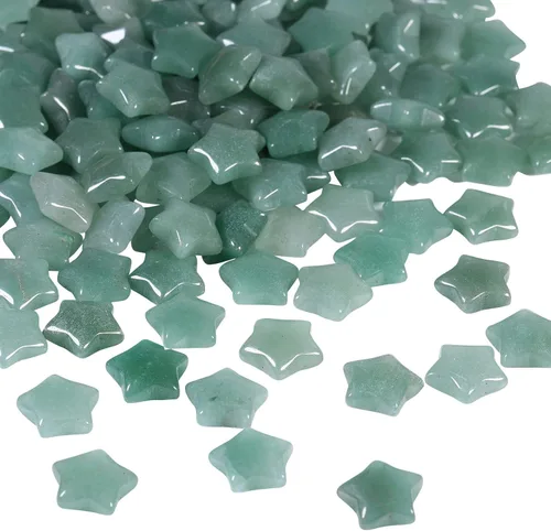 Vista 8 de Rockcloud Paquete de 10 piedras de bolsillo de cristal en forma de estrellas, piedras pulidas para la preocupación para la curación de reiki, yoga