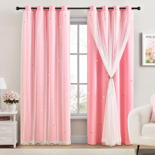 Vista 21 de XiDi - Cortinas para decoración de dormitorio Beige34/54/1