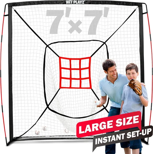 Vista 8 de Red de béisbol – Red de lanzamiento y golpeo (zona de 9 golpes, portátil y de plegado rápido) – Regalos para niños y adolescentes Ayudas
