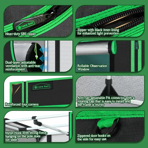Vista 4 de Tienda de cultivo pequeña para plantas de interior de 18 x 30 x 36 pulgadas, tiendas de cultivo hidropónico Mylar para interiores, sala de cultivo