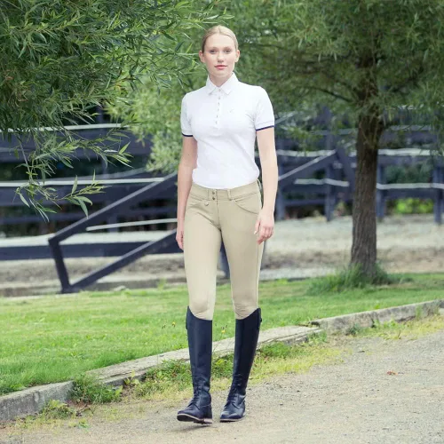 Vista 7 de HORZE Grand Prix - Pantalones clásicos Hunter con parche hasta la rodilla para mujer