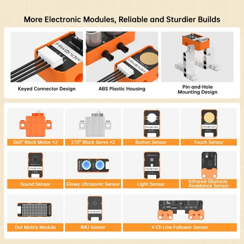 Vista 2 de Kit de construcción de robot 36 en 1, juego de bloques de codificación STEM para arañazos y pitones con controlador y sensores ESP32, regalo
