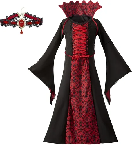 Vista 2 de CristBest Disfraz de vampiro real de Halloween para niñas para fiesta de disfraces de Halloween