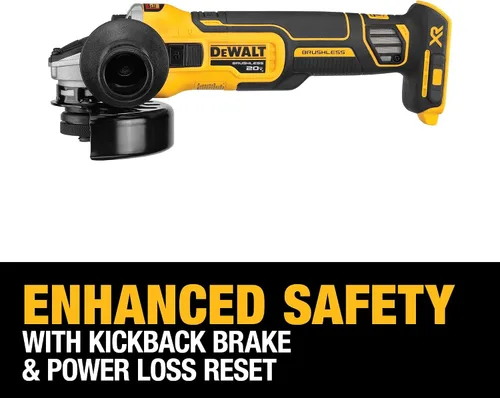 Vista 5 de DEWALT Amoladora angular MAX* XR de 20 V con freno de retroceso, interruptor deslizante, 4-1/2 pulgadas, solo herramienta (DCG405B)