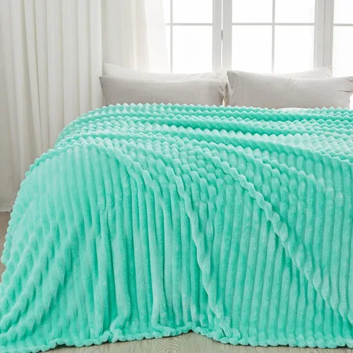 Vista 9 de NEWCOSPLAY Manta de Tiro Súper Suave Aqua Franela Sedosa Premium Forro Polar Jacquard Acanalado 3D Ligero Manta de Cama Uso en Todas las Estaciones