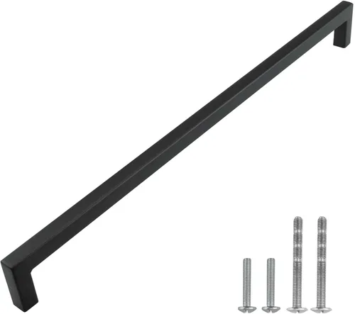 Vista 16 de Modket Paquete de 1 manija cuadrada europea para gabinete de acero inoxidable 304 de 2 pulgadas, pomo negro mate