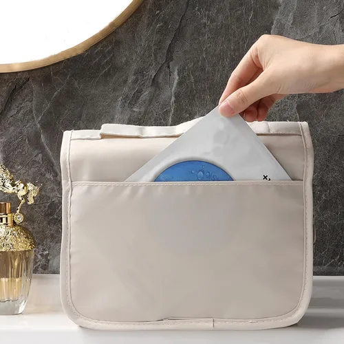 Vista 5 de Erliway Neceser colgante de viaje para mujeres y hombres, bolsa de ducha portátil de baño con gancho, gran capacidad, impermeable, organizador