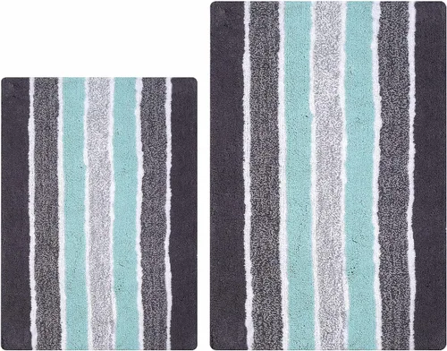 Vista 9 de Alfombra de baño diferente Alfombra de baño absorbente suave de algodón antideslizante para baño, alfombra costera neutra lavable