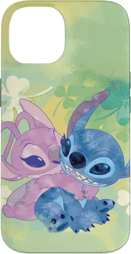 Vista 4 de Disney Stich and Angel Shamrock - Carcasa para iPhone 17, color verde