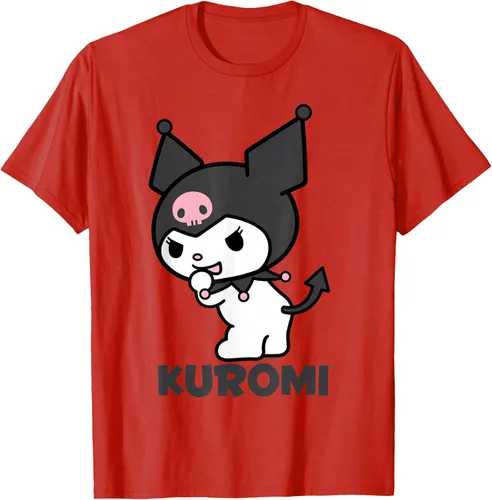 Vista 53 de Sanrio Kuromi - Camiseta con logotipo en la parte trasera Gris Oscuro